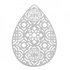 Metal Bohemian pendant Drop 42x30mm Silver